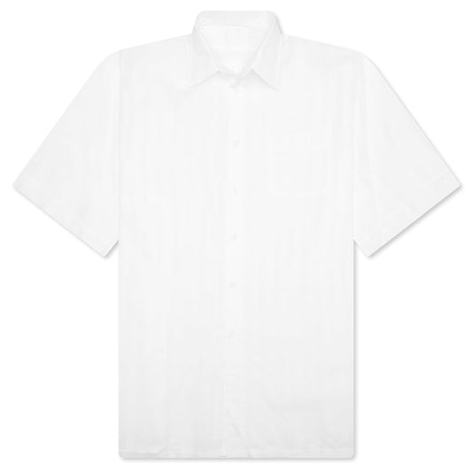 Cotton Voile Shirt With Stripes - White