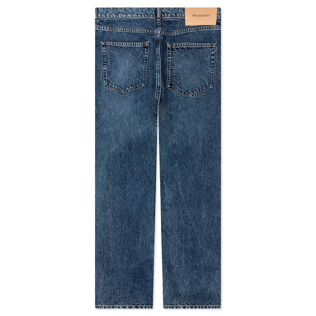 5 Pocket Straight Leg Trousers - Mid Blue