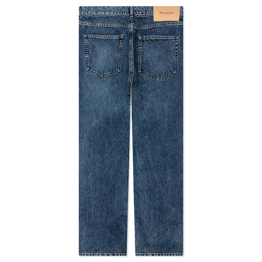 5 Pocket Straight Leg Trousers - Mid Blue