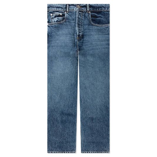 5 Pocket Straight Leg Trousers - Mid Blue