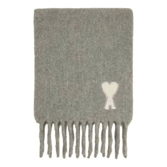 AMI PARIS FW25 De Coeur Alpaca Oversized Muffler 'Grey White' USF673-AW0004-050