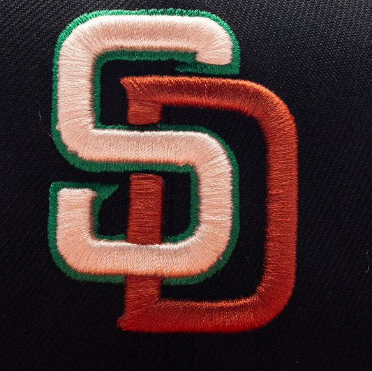 Feature x New Era 59FIFTY Fitted SD Padres Cooperstown - Black/Fight Orange/Twill Green