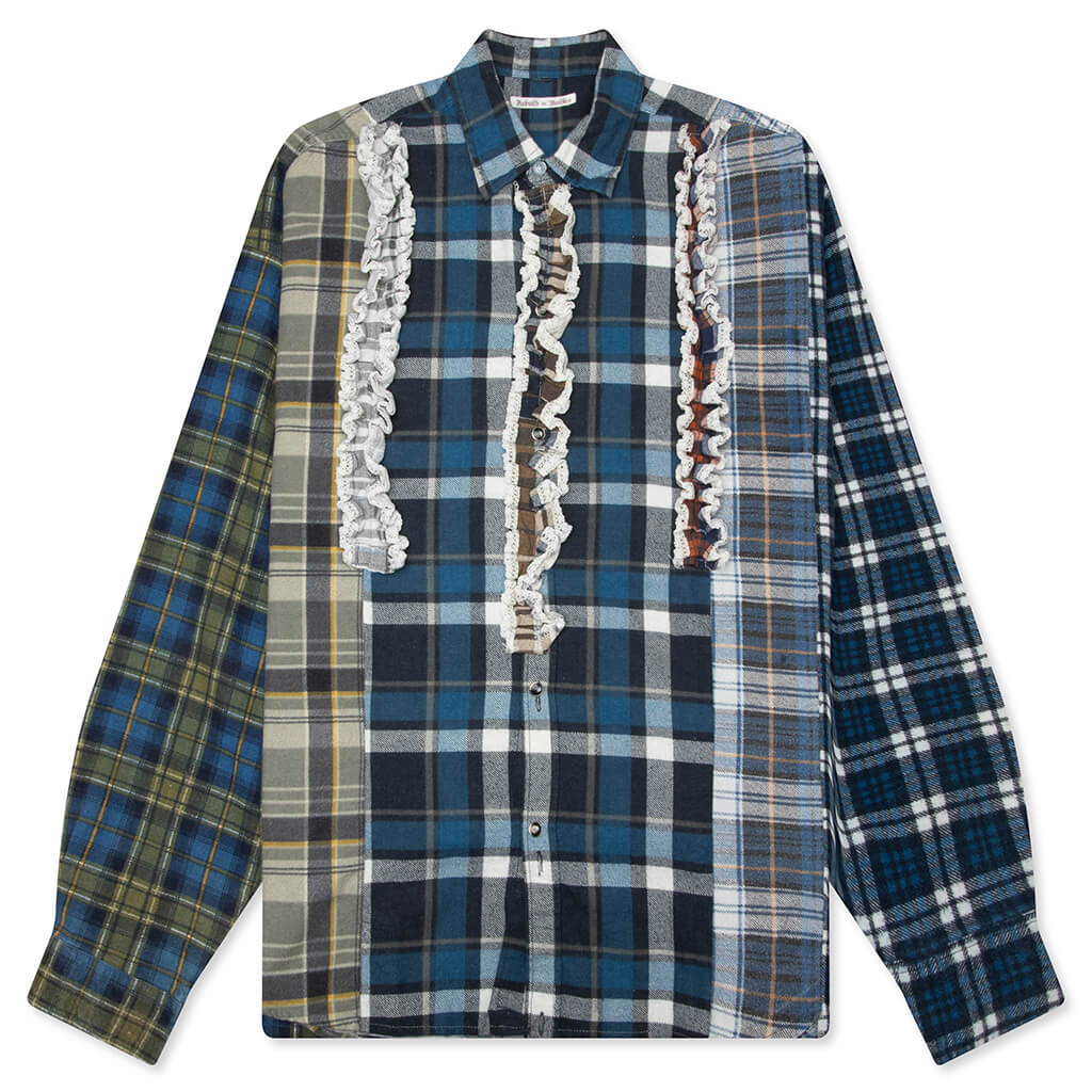 5 Cuts Frill Flannel Shirt - Assorted