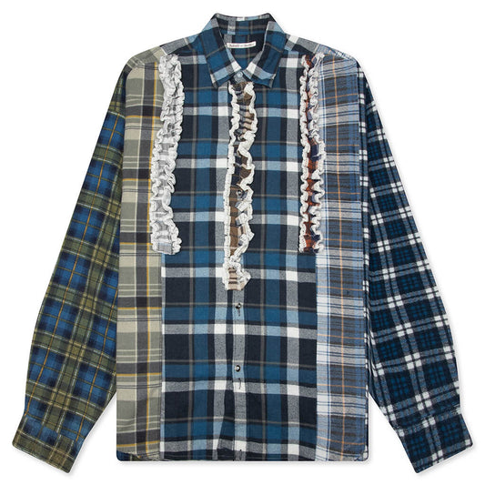 5 Cuts Frill Flannel Shirt - Assorted