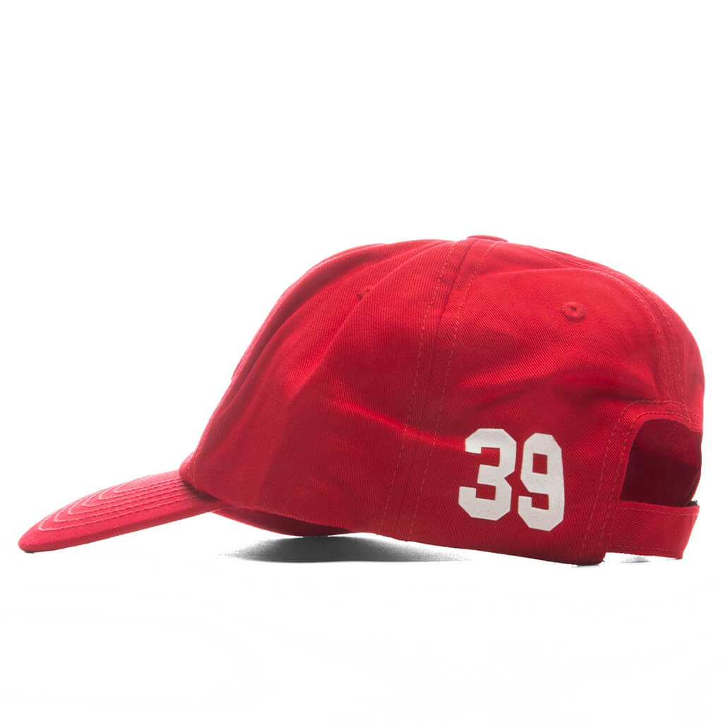 5 Panel Twill Cap - Red