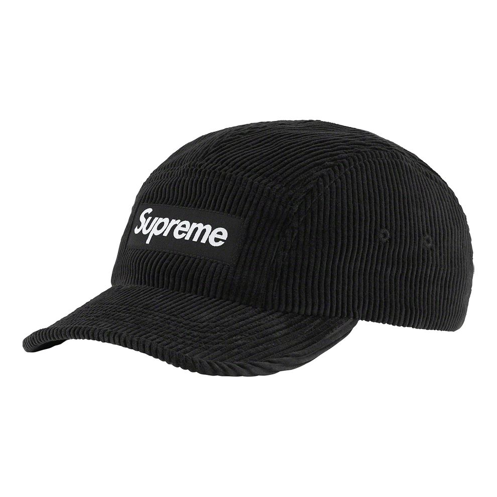 Supreme Corduroy Camp Cap 'Black White' SUP-FW22-1126