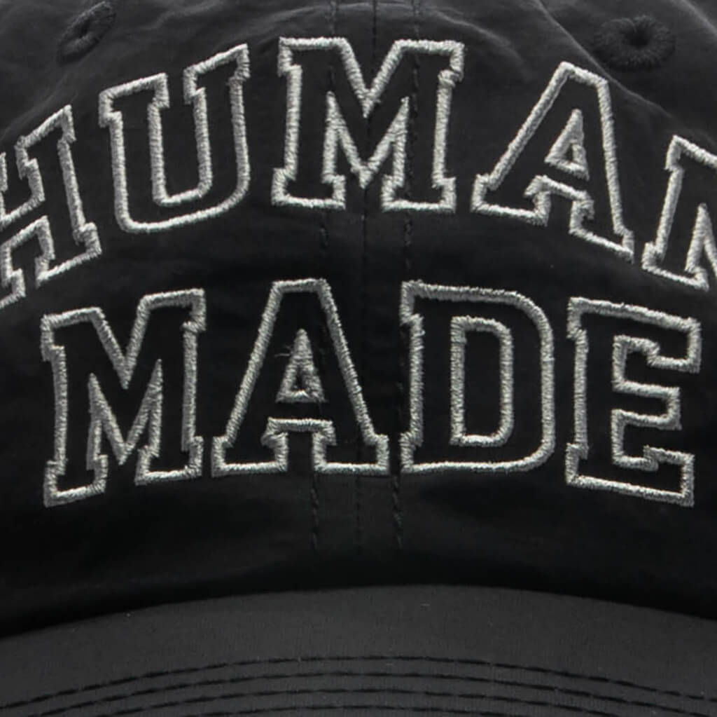 6 Panel Nylon Cap - Black