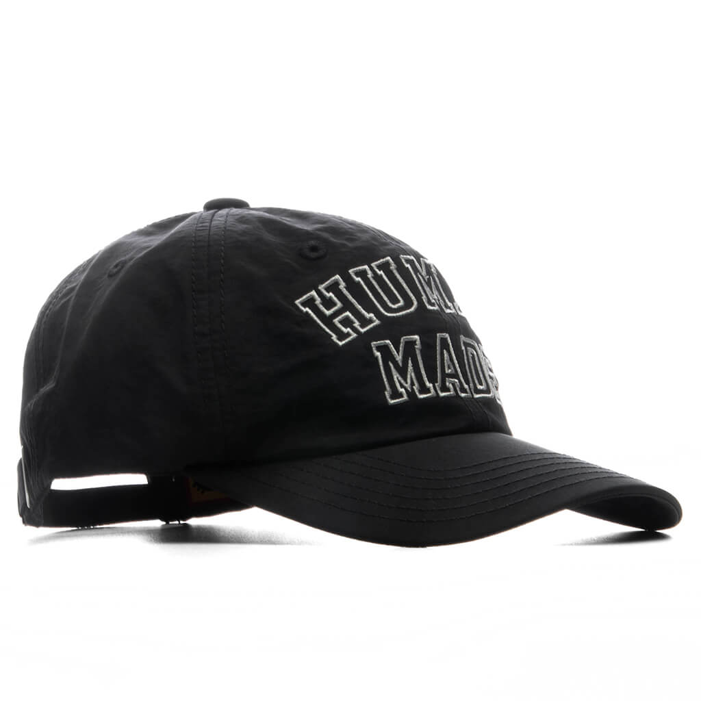 6 Panel Nylon Cap - Black