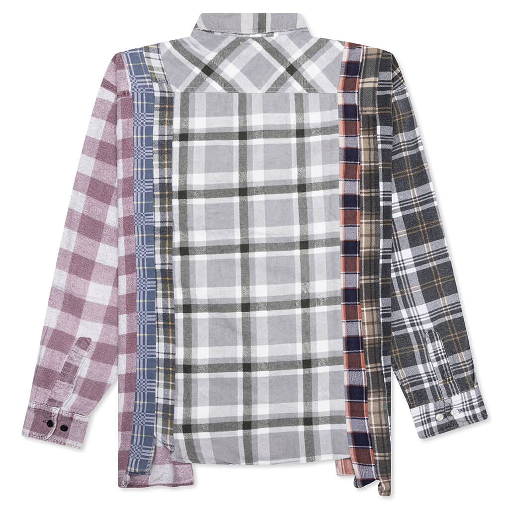 7 Cuts Wide Flannel Shirt - Assorted