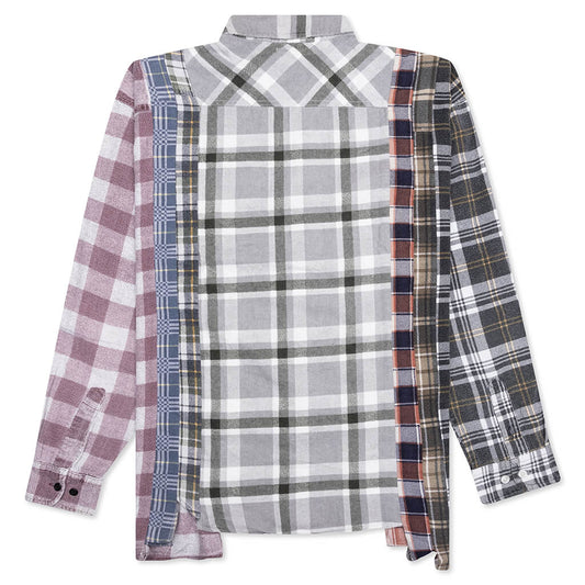 7 Cuts Wide Flannel Shirt - Assorted