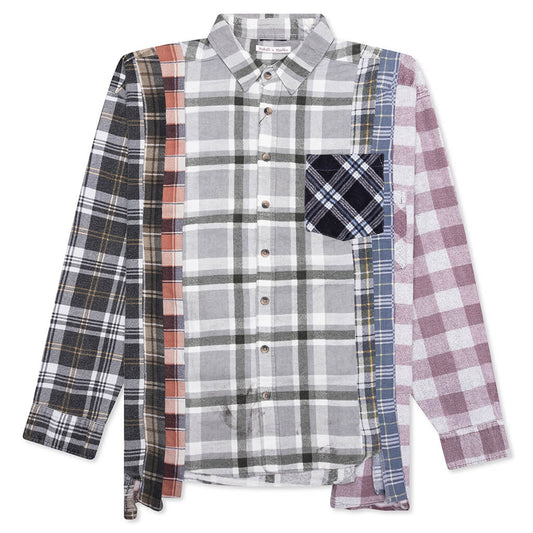 7 Cuts Wide Flannel Shirt - Assorted