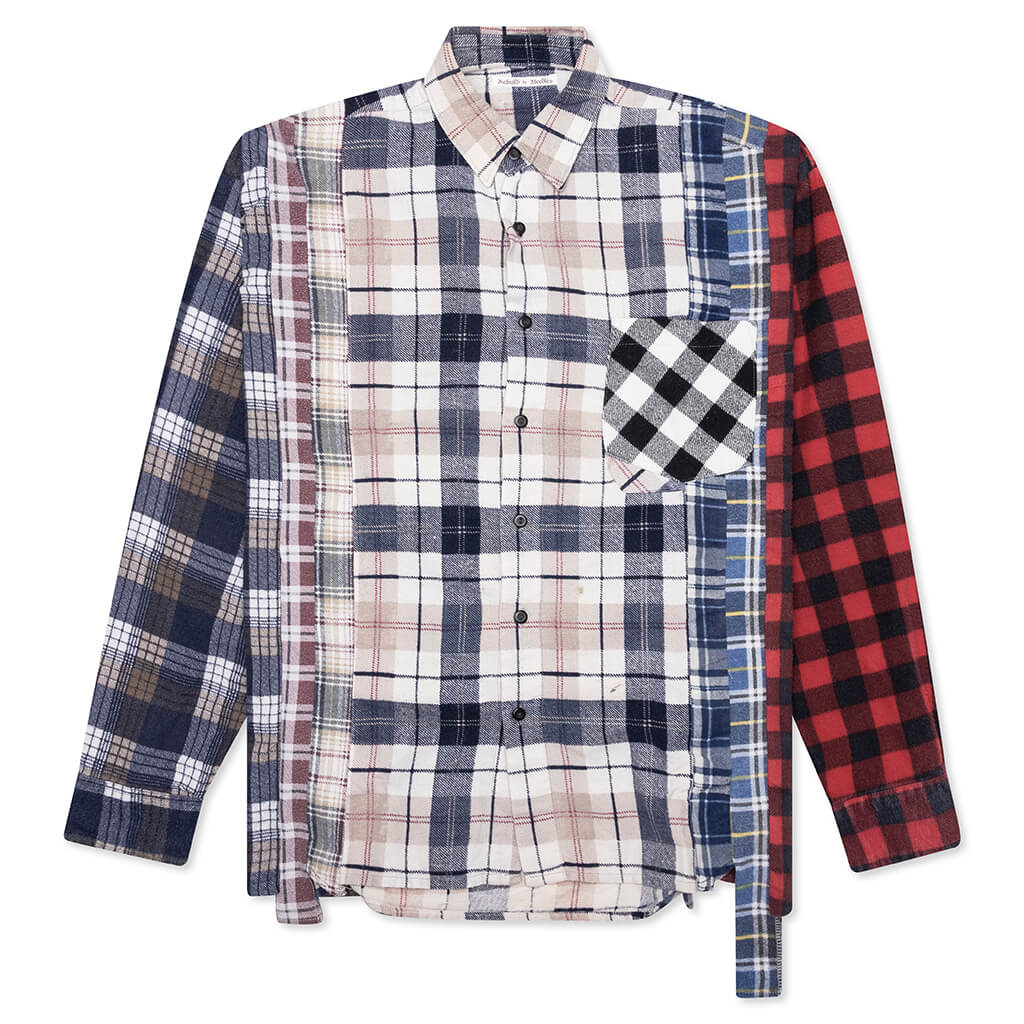 7 Cuts Wide Flannel Shirt - Assorted