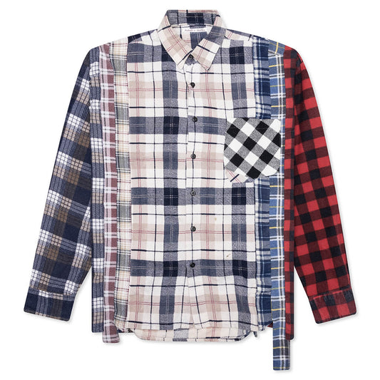 7 Cuts Wide Flannel Shirt - Assorted