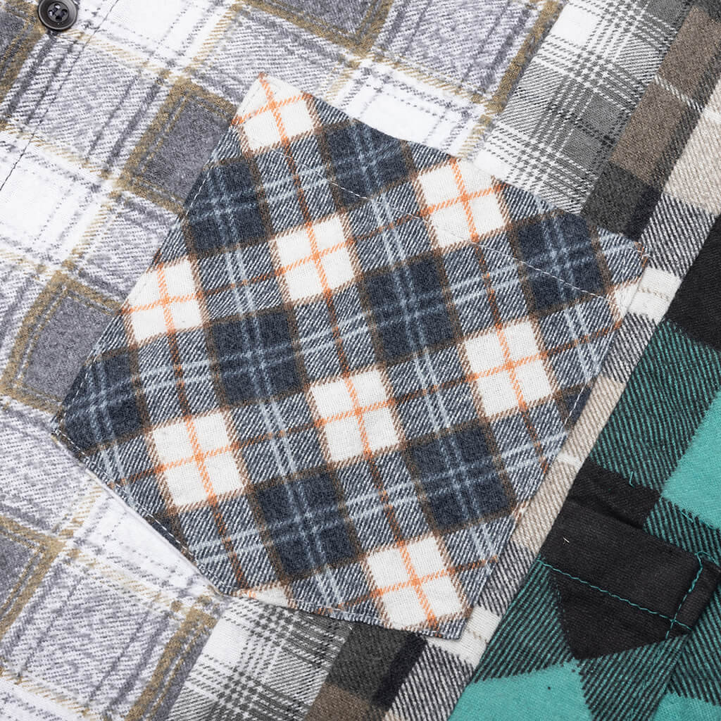 7 Cuts Wide Flannel Shirt - Assorted