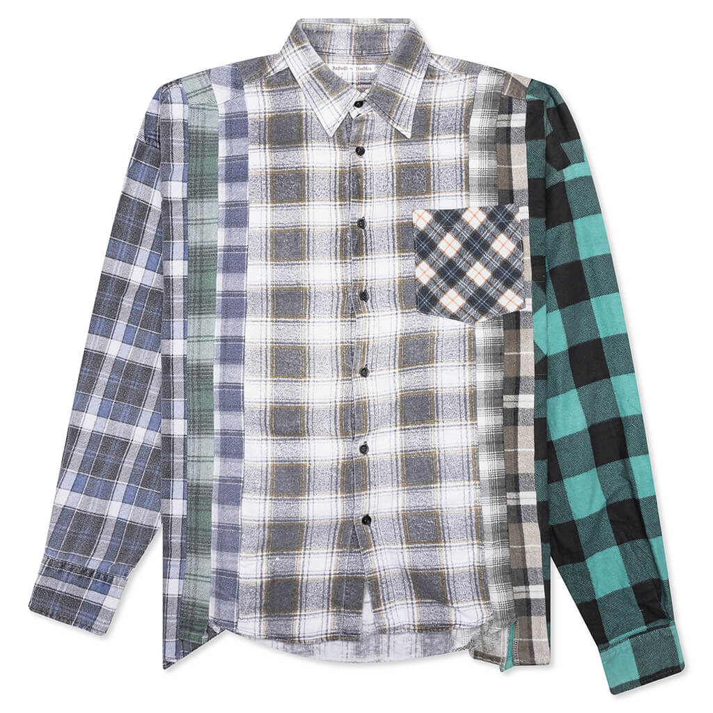 7 Cuts Wide Flannel Shirt - Assorted