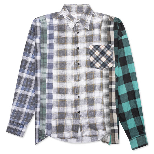 7 Cuts Wide Flannel Shirt - Assorted