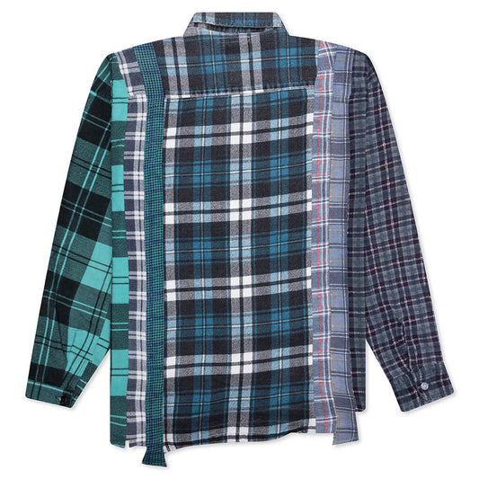 7 Cuts Wide Flannel Shirt - Assorted