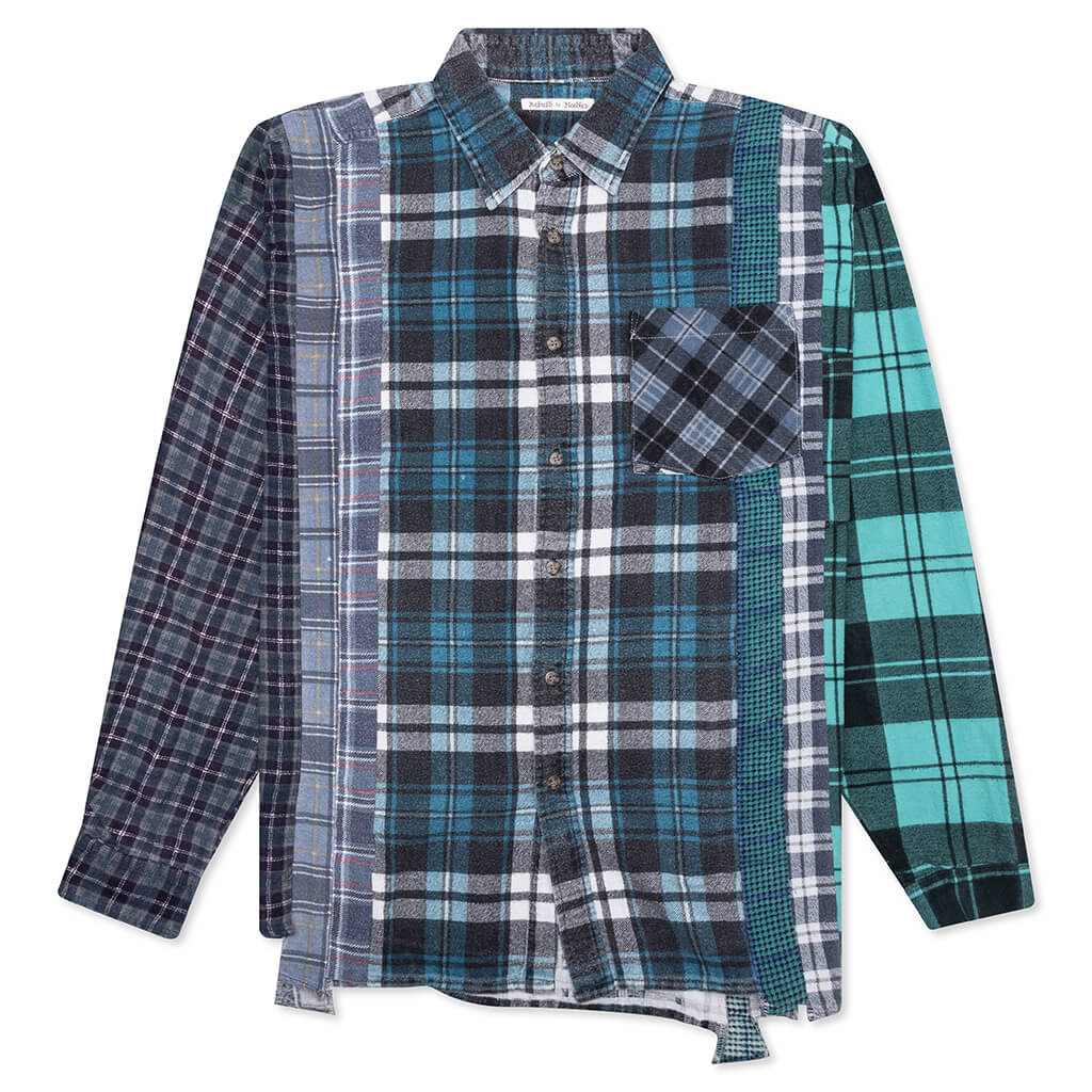 7 Cuts Wide Flannel Shirt - Assorted