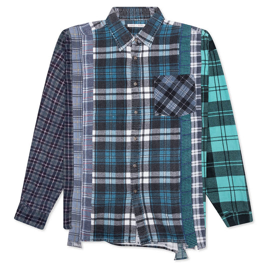7 Cuts Wide Flannel Shirt - Assorted