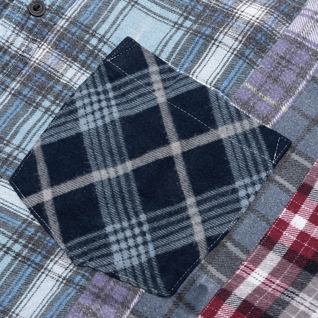 7 Cuts Wide Flannel Shirt - Assorted