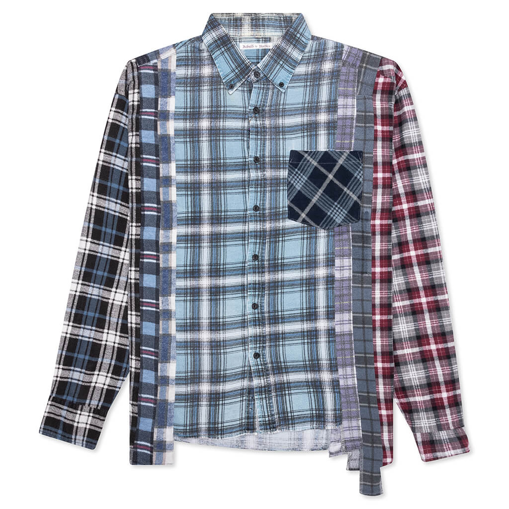 7 Cuts Wide Flannel Shirt - Assorted