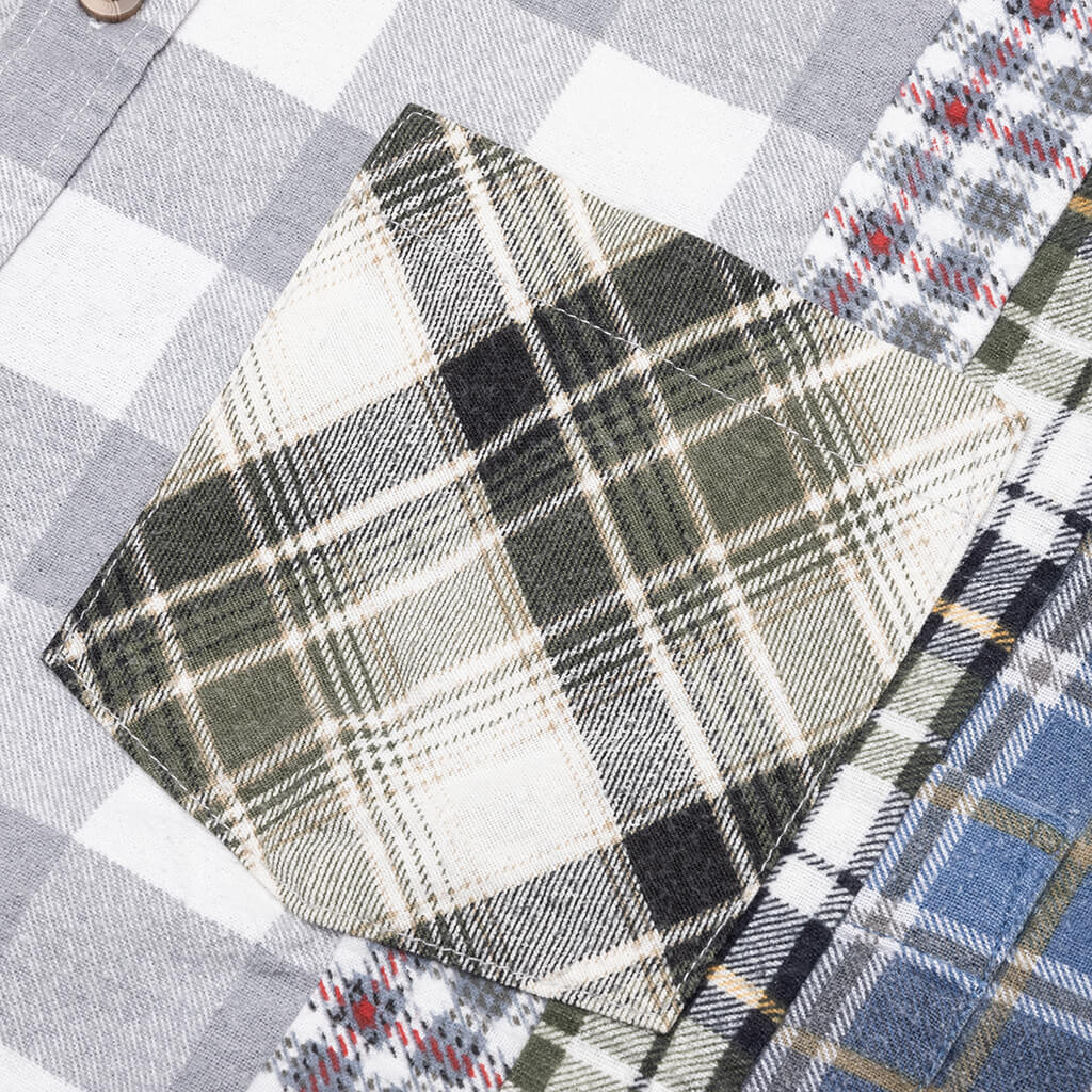 7 Cuts Wide Flannel Shirt - Assorted