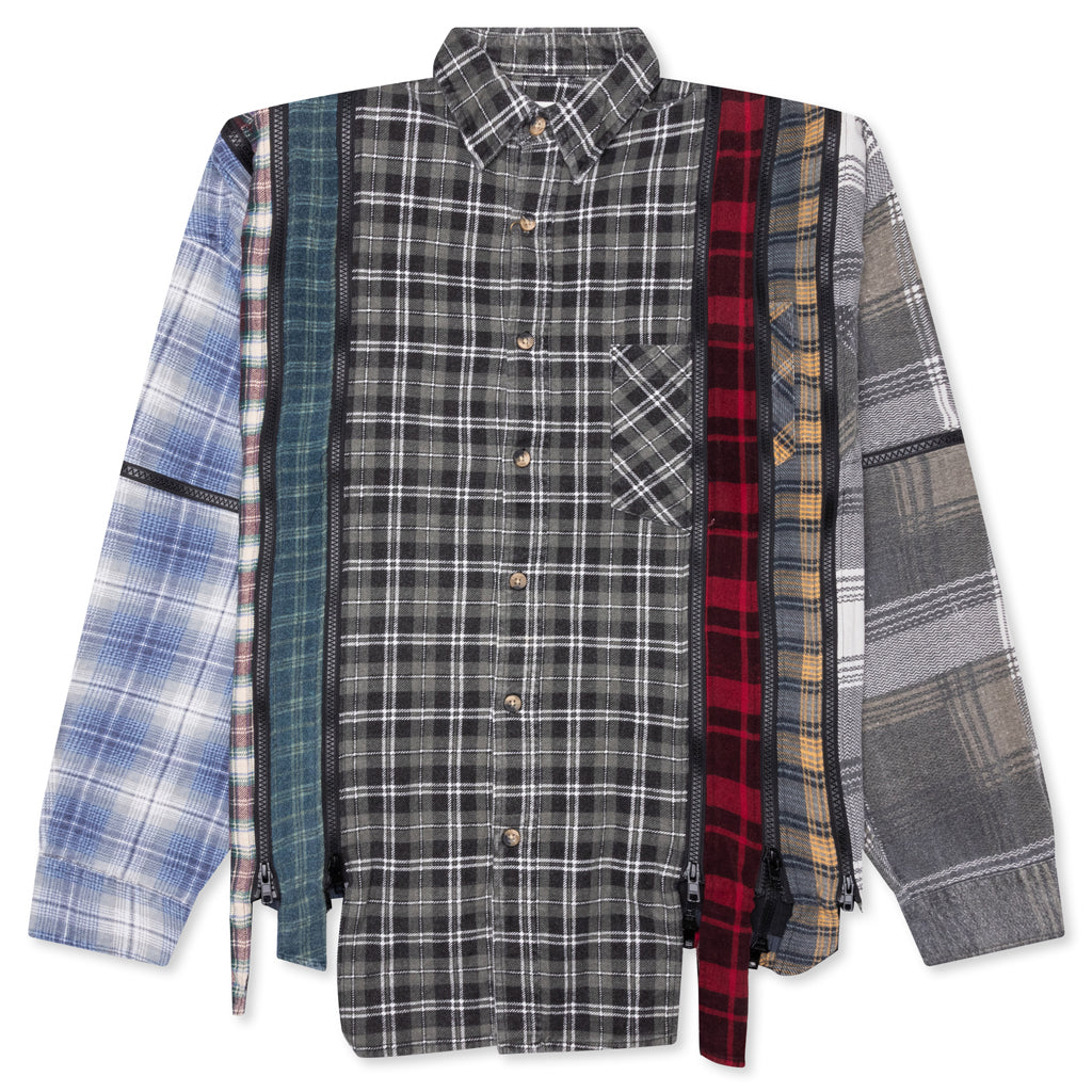7 Cuts Zipped Wide Shirt - Assorted