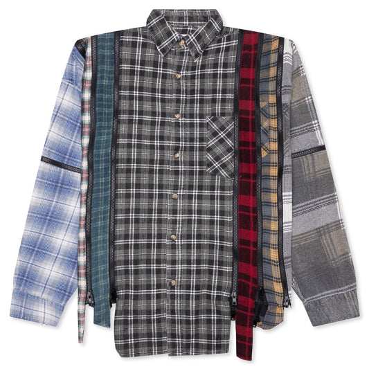 7 Cuts Zipped Wide Shirt - Assorted