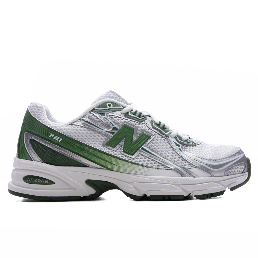 740 - White/Alpine Green/Silver Metallic