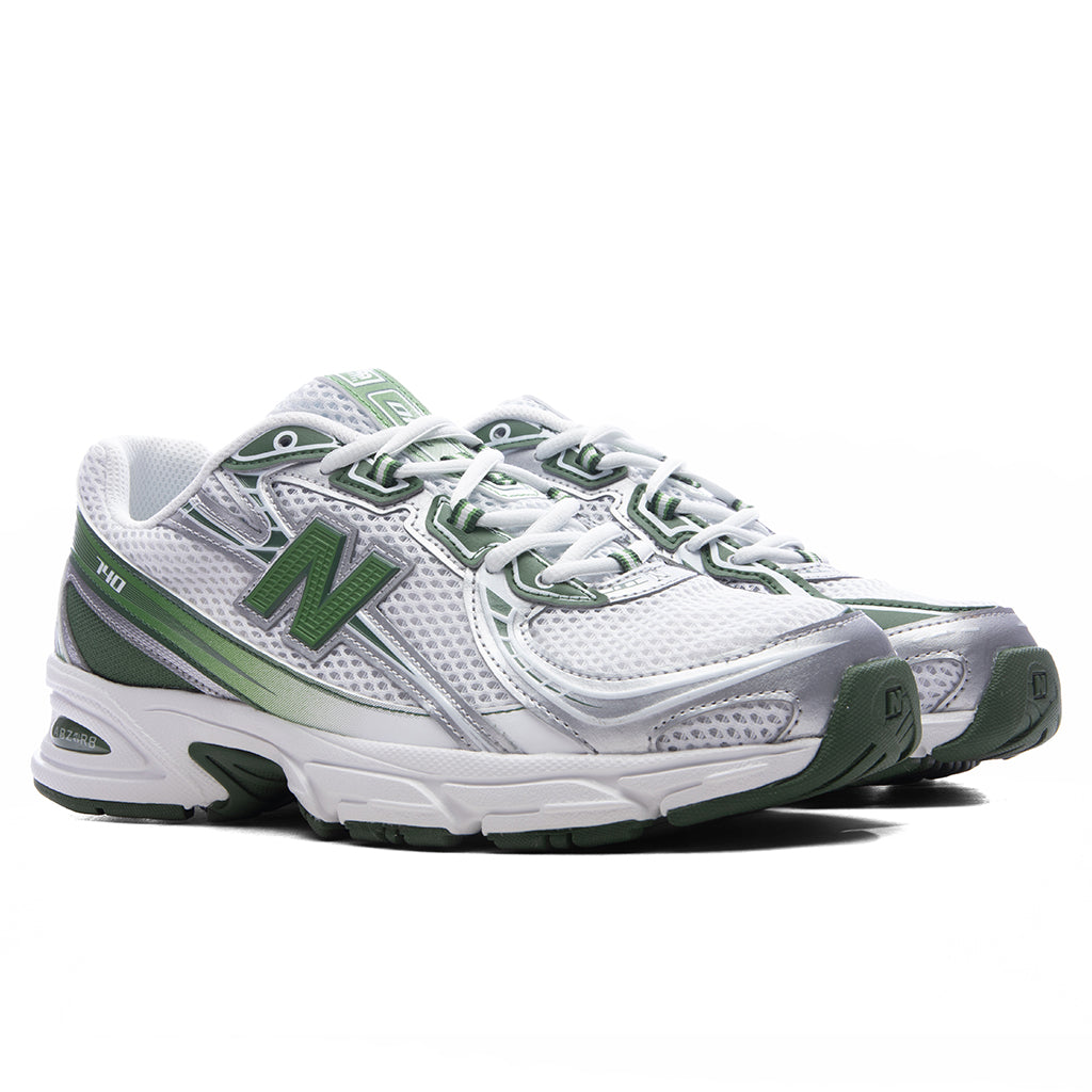 740 - White/Alpine Green/Silver Metallic