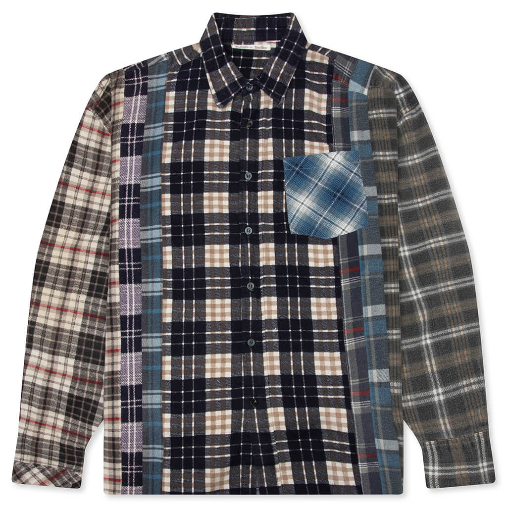 7 Cuts Wide Flannel Shirt - Assorted