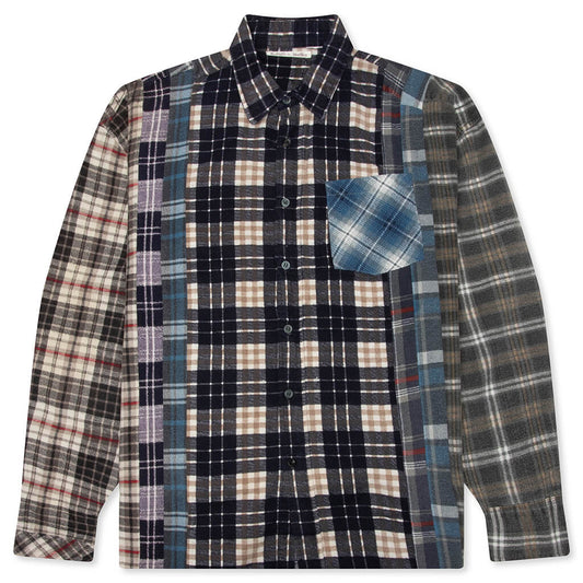 7 Cuts Wide Flannel Shirt - Assorted