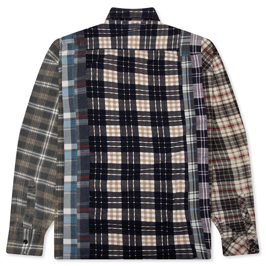 7 Cuts Wide Flannel Shirt - Assorted