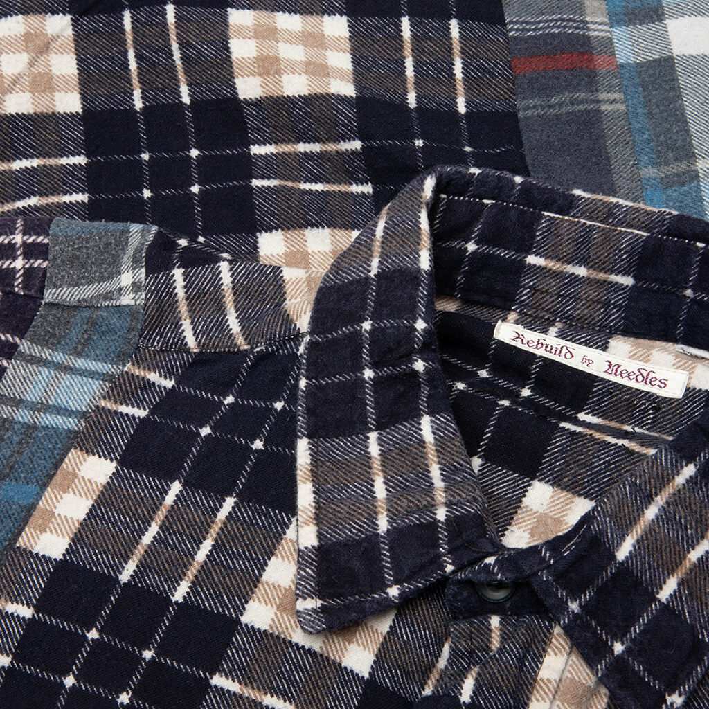 7 Cuts Wide Flannel Shirt - Assorted