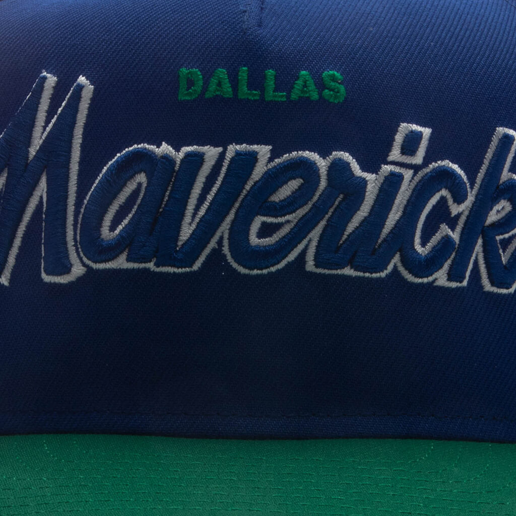 9FIFTY A-Frame Curved Hardwood Classics Script Snapback - Dallas Mavericks