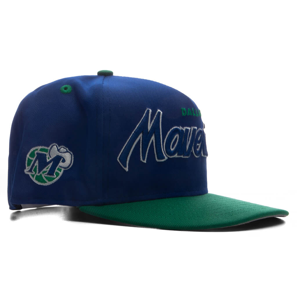 9FIFTY A-Frame Curved Hardwood Classics Script Snapback - Dallas Mavericks