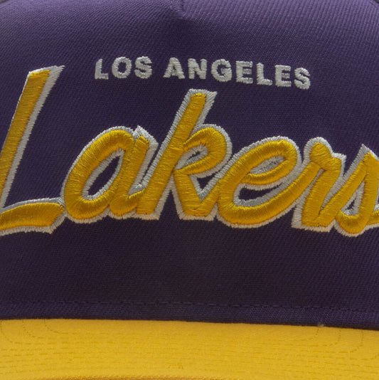 9FIFTY A-Frame Curved Hardwood Classics Script Snapback - Los Angeles Lakers