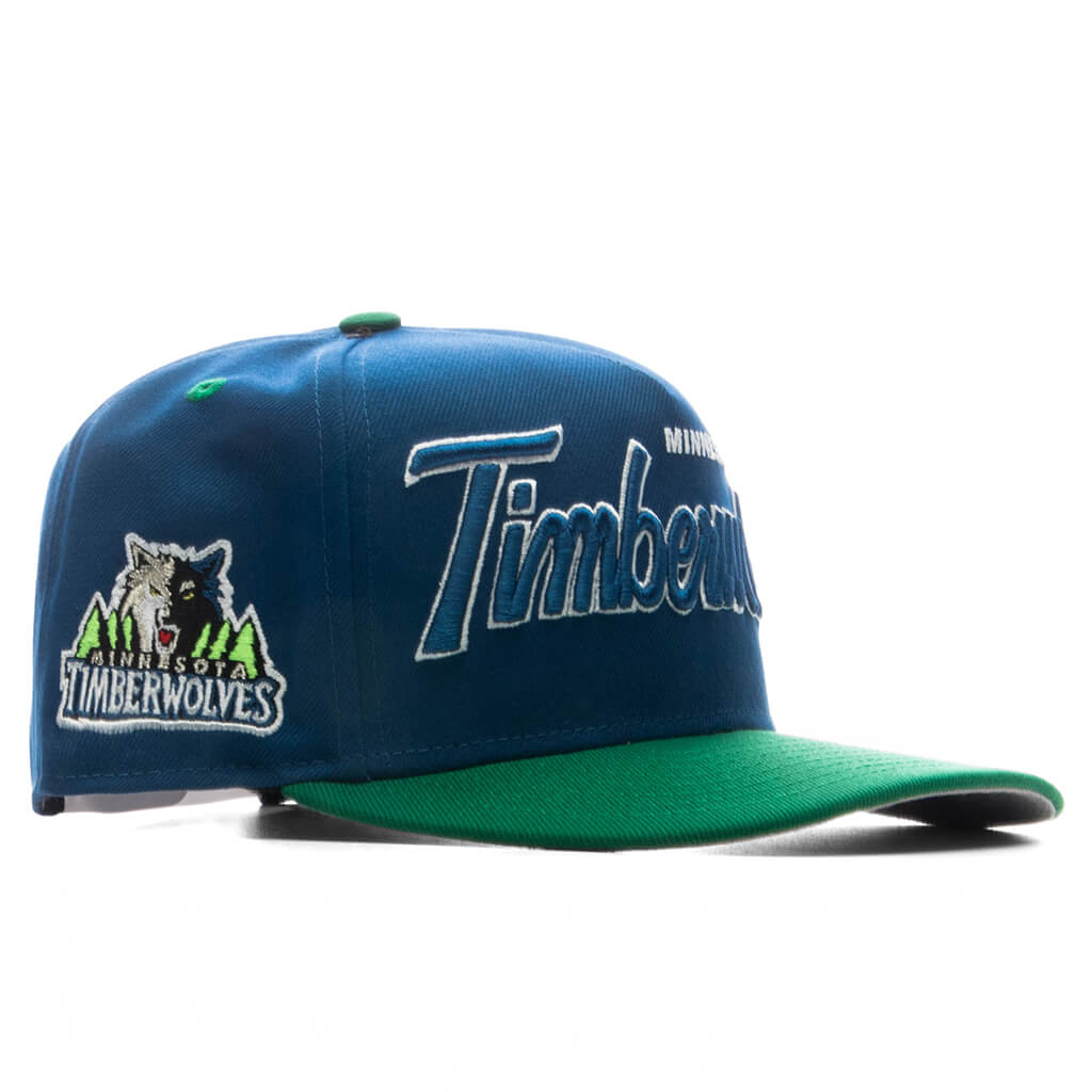 9FIFTY A-Frame Curved Hardwood Classics Script Snapback - Minnesota Timberwolves
