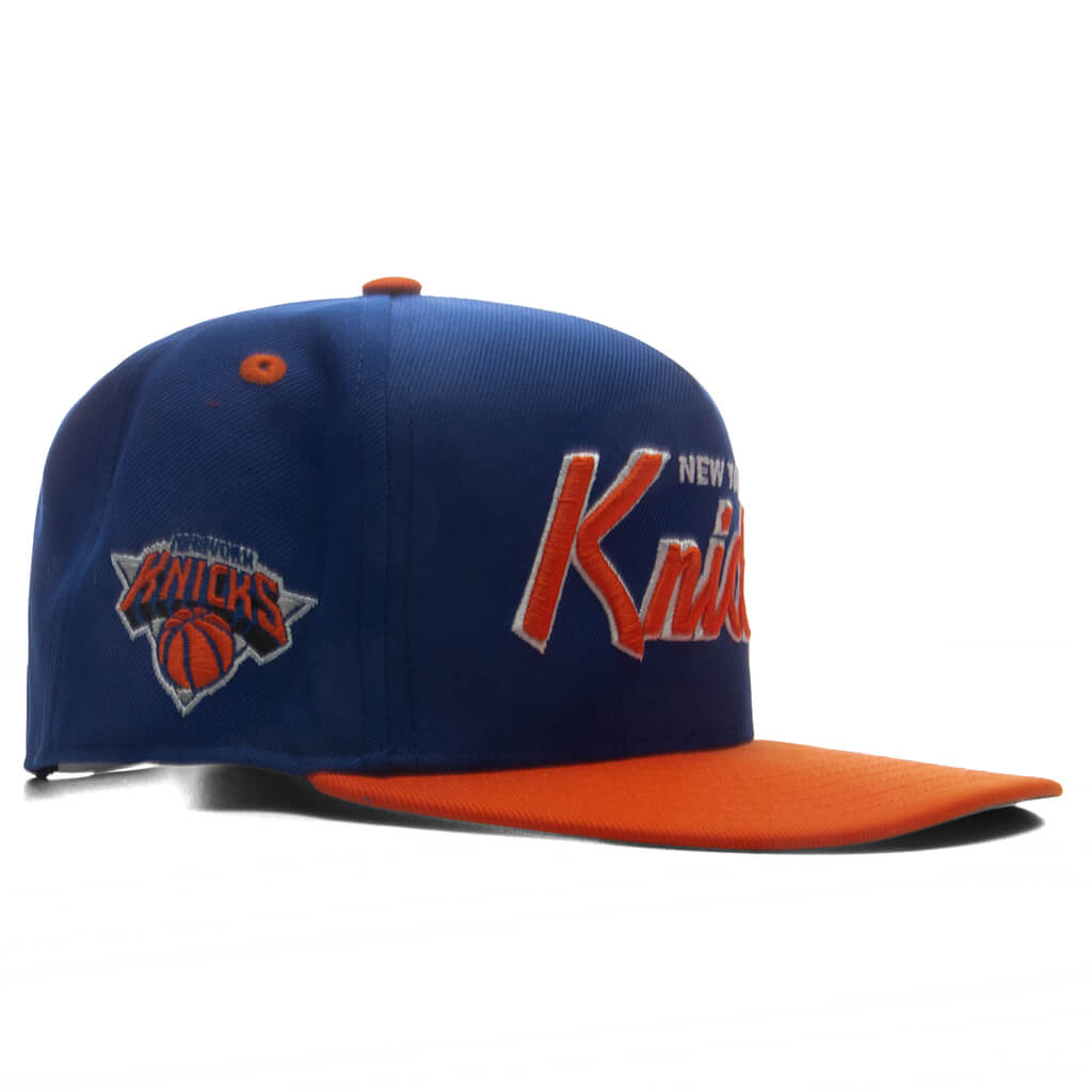 9FIFTY A-Frame Curved Hardwood Classics Script Snapback - New York Knicks