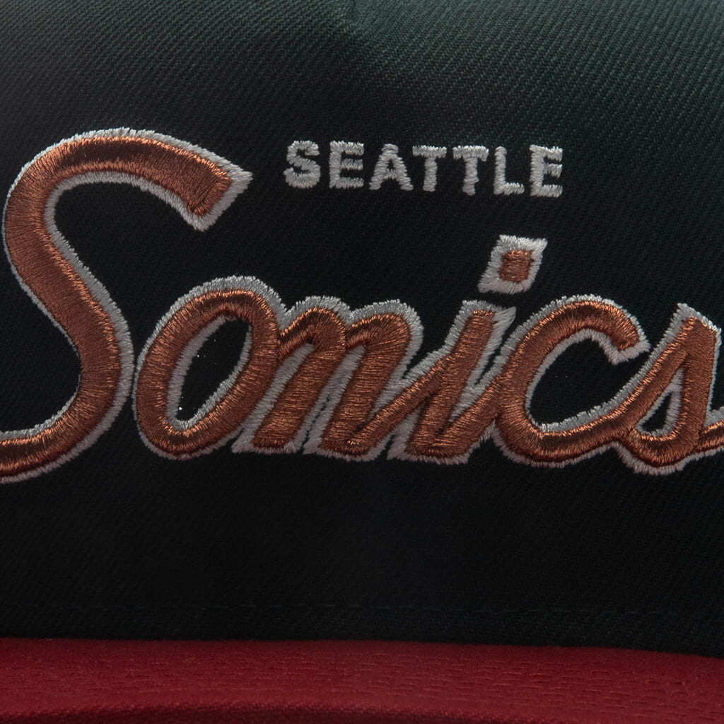 9FIFTY A-Frame Curved Hardwood Classics Script Snapback - Seattle Supersonics