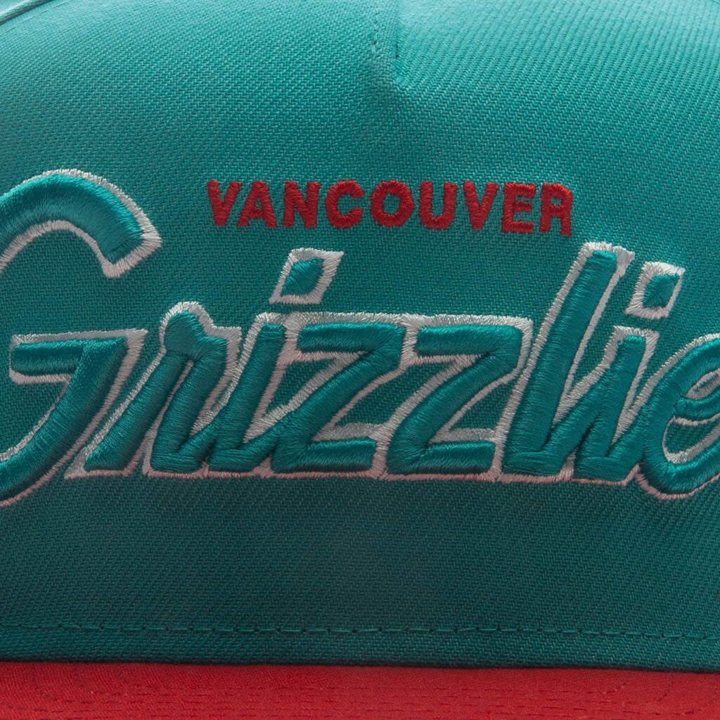 9FIFTY A-Frame Curved Hardwood Classics Script Snapback - Vancouver Grizzlies
