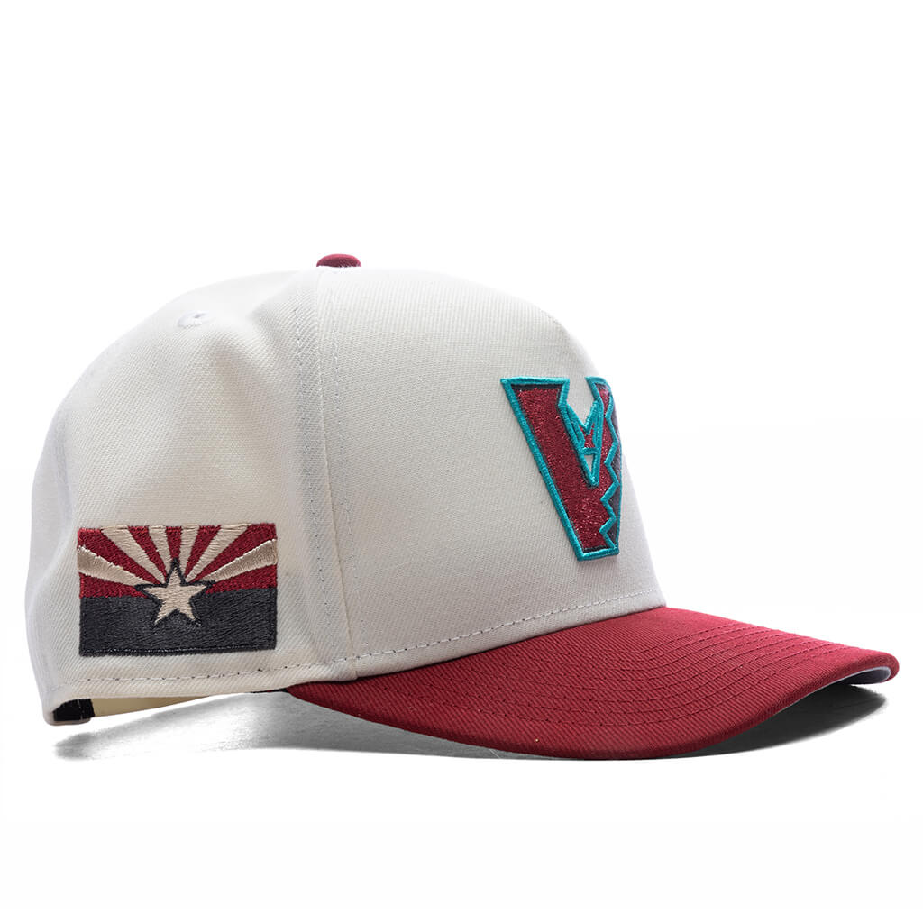 AZ Diamondbacks Upside Down Logo 9Fifty A-Frame Snapback - Chrome/Red
