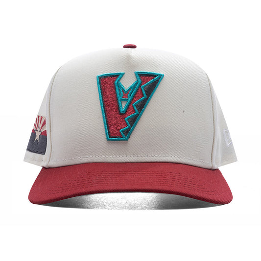 AZ Diamondbacks Upside Down Logo 9Fifty A-Frame Snapback - Chrome/Red