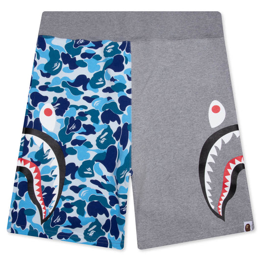 Abc Camo Side Shark Sweat Shorts - Blue