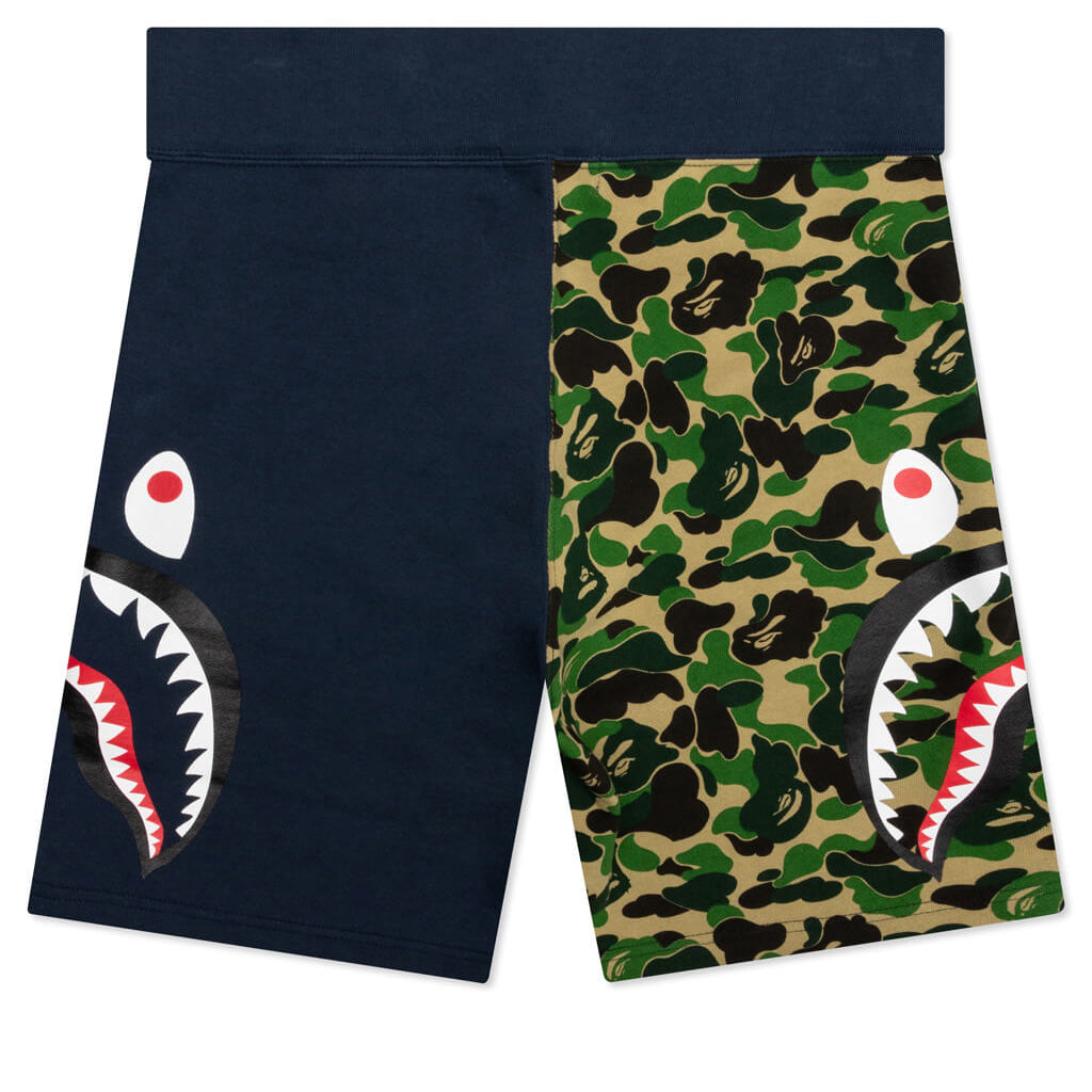 Abc Camo Side Shark Sweat Shorts - Green