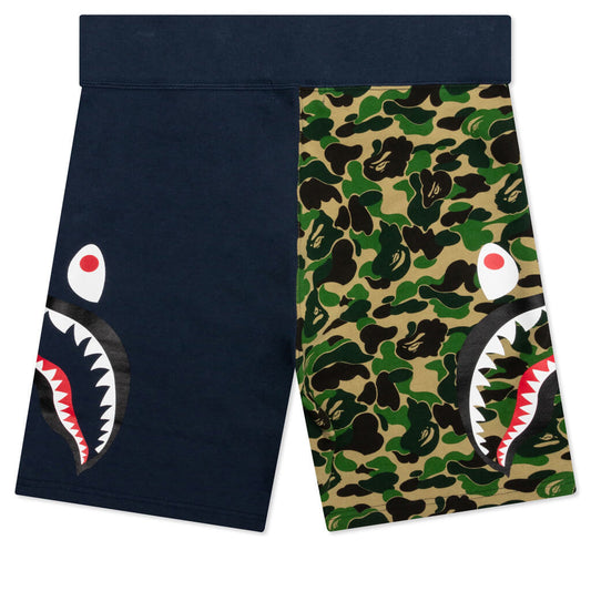 Abc Camo Side Shark Sweat Shorts - Green