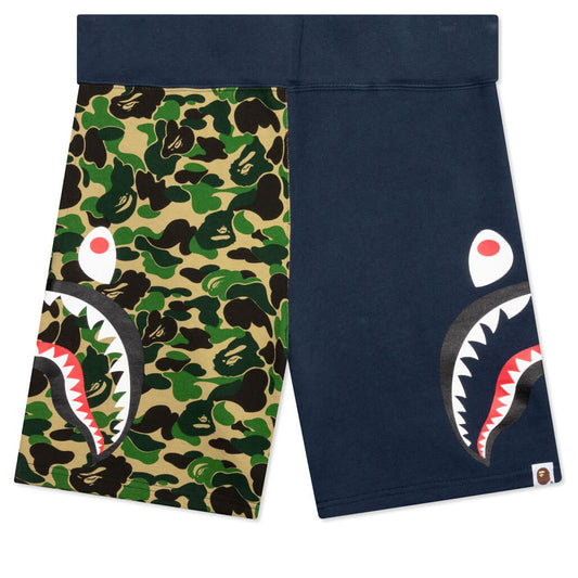 Abc Camo Side Shark Sweat Shorts - Green