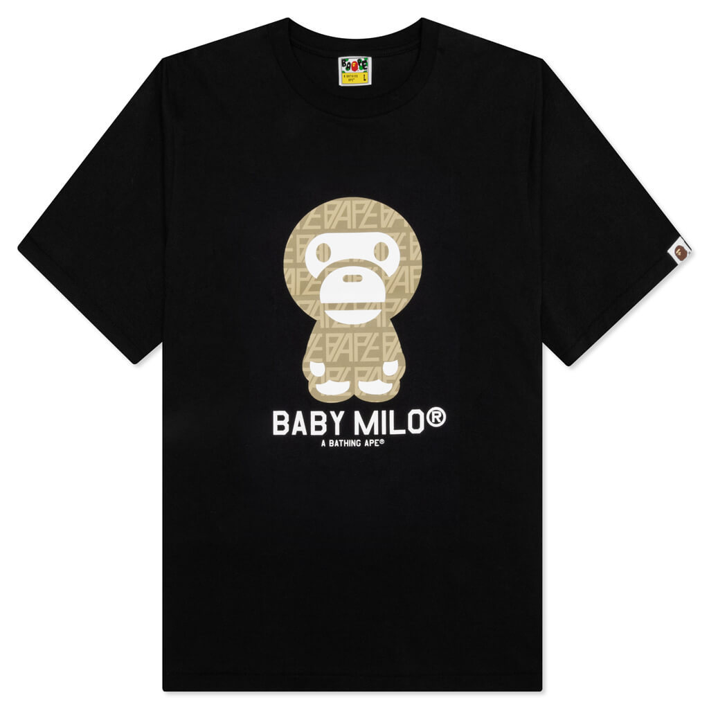 Bape Logo Monogram Baby Milo Tee  - Black/Beige