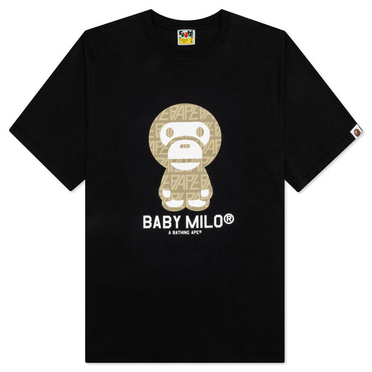 Bape Logo Monogram Baby Milo Tee  - Black/Beige