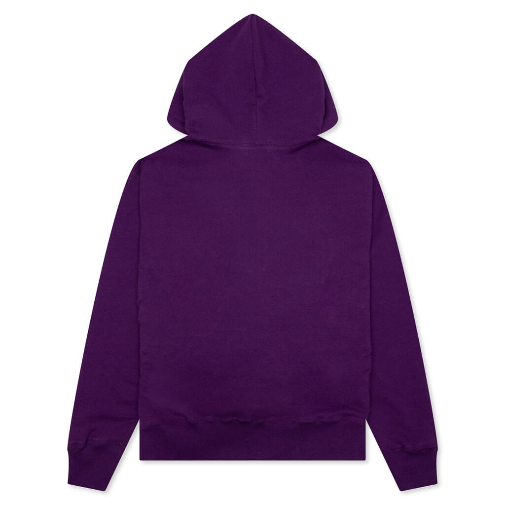 College Relaxed Fit Full Zip Hoodie - Purple